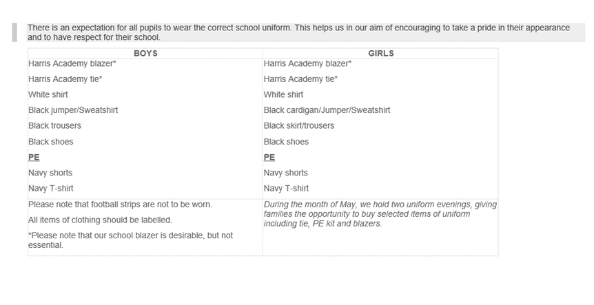 dress code